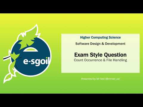 eSgoil: HCS: Software - Exam Style Question - Count Occurrence & File Handling