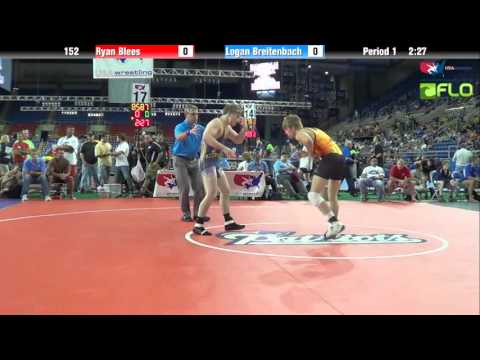 Junior 152 - Ryan Blees (North Dakota) vs. Logan Breitenbach (Maryland)