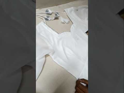 White Georgette Anarkali With Gotta Work Organza Dupatta #byutify #suitset #buy2get1free