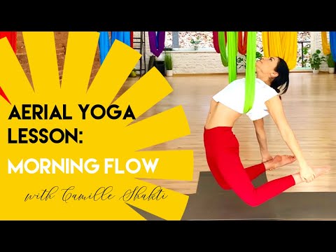 40 min Aerial Yoga Morning Flow Workout | Beginner - Intermediate Class | Oro Joga | CamiyogAIR