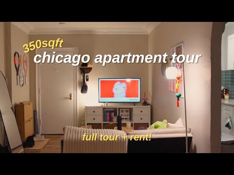 CHICAGO STUDIO APARTMENT TOUR 𓂃⋆.˚ inside my cozy 350sqft home 🏙 (full tour with rent pricing!!)