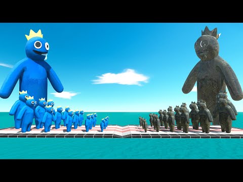 Rainbow Friends Blue Vs Shadow Itself - Animal Revolt Battle Simulator