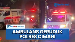 Detik-detik Puluhan Ambulans Bersirene Geruduk Polres Cimahi, Tuntut Pelaku Penganiayaan Ditangkap