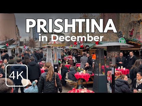 December in [PRISHTINA] Crowded City Center Atmosphere