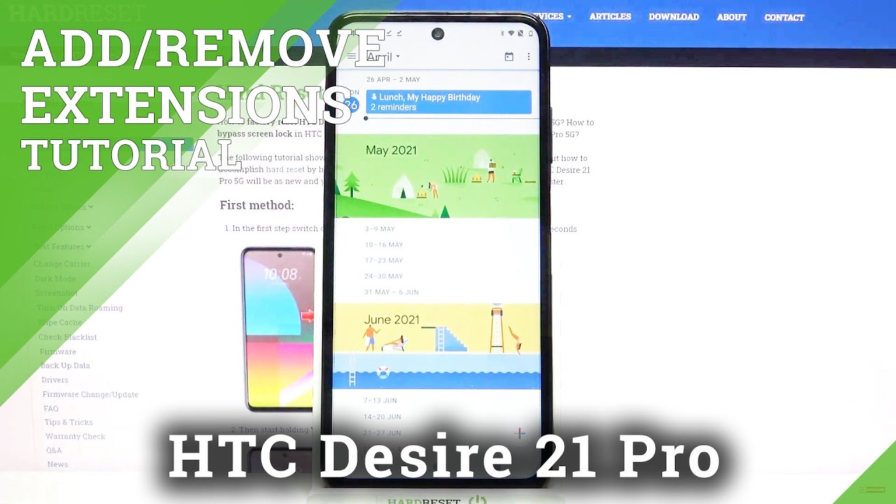 Add Reminder - HTC Desire 21 Pro & Calendar App