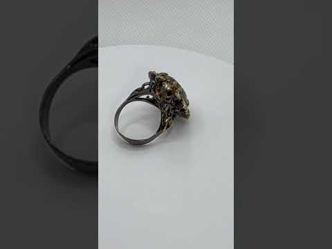 Каблучка зі срібла 925 проби з натуральним цитрином та топазами - фото 1 - id-p3137580824