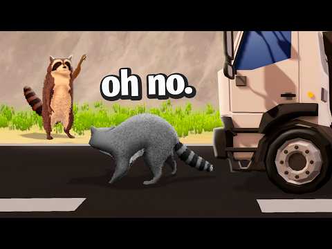 CUIDADO al CRUZAR la CARRETERA siendo un MAPACHE xd