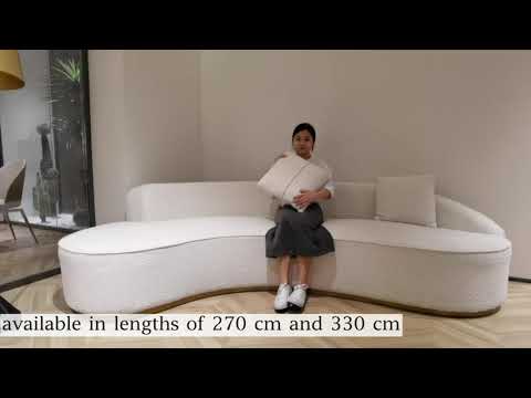 Luxury italian modern fabric 7 seater lounge office curved sofa set furniture living room sofas