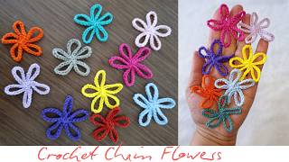 CROCHET FLOWER TUTORIAL EASY FOR BEGINNERS | CROCHET CHAIN FLOWERS | DIY
