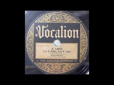 Earl And Bell 1925 "Let It Rain, Let It Pour" Country Guitar & Vocal 78 RPM