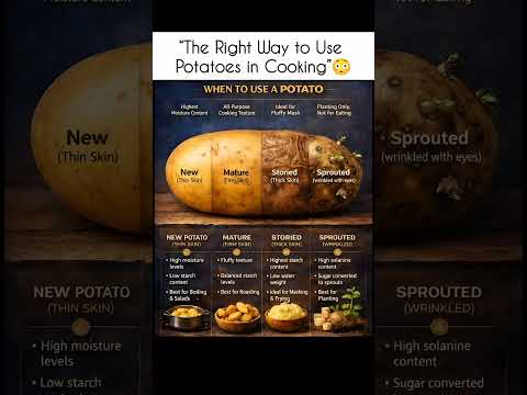 “The Right Way to Use Potatoes in Cooking”😳