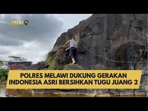 POLRES MELAWI DUKUNG GERAKAN INDONESIA ASRI BERSIHKAN TUGU JUANG 2