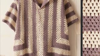 CAMISA MASCULINA EM CROCHÊ (PASSO A PASSO)