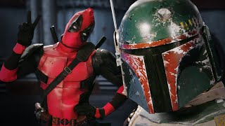 Kadr z teledysku Deadpool vs Boba Fett tekst piosenki Epic Rap Battles Of History