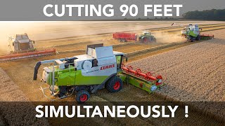 3 Claas Combines Working Together