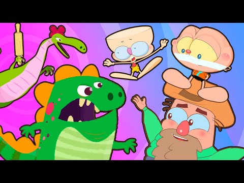 Capa de Mongo e Drongo e DINO E DINA DINOSSAUROS