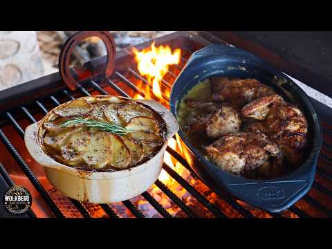 French Comfort Food on the Braai | Mustard Velouté Chicken | Baker's Potatoes (Pommes Boulangère)
