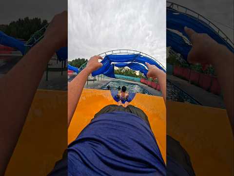 Extreme Edge Bottle Flip! 🍾😱 The Deep Slide Drop Fail 🇺🇸🔥💦 #Waterslide #Shorts #POV #Viral