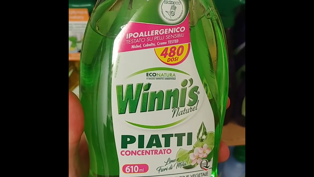Płyn do mycia naczyń, bardzo wydajny, koncentrat, z pompką, 610 ml, Winni’s