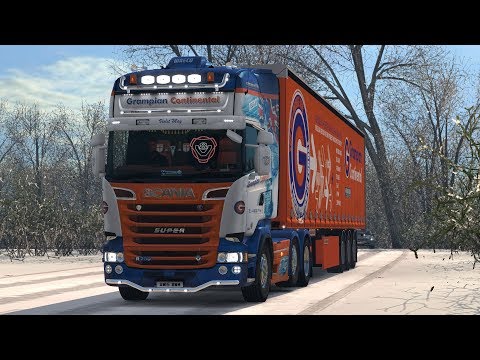 ETS2 Scania R730 Streamline + ProMods + RGM + Heavy Winter: Swansea (GB) - Dublin (IRL)