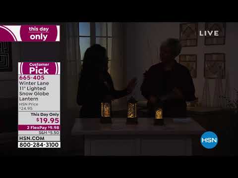 Winter Lane 11" Lighted Snow Globe Lantern