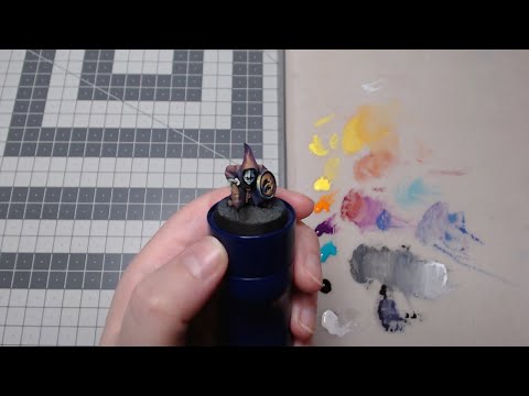 Monochrome underpainting in miniatures (Gloomspite Gitz Grot, Warhammer, Age of Sigmar)