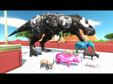 ESCAPE FROM VENOM T REX - Animal Revolt Battle Simulator