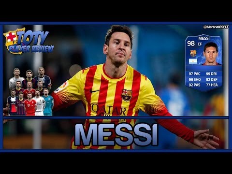 FIFA 14 UT - Lionel Messi TOTY Player Review || 98 Team of the Year Ultimate Team (Blue Card)