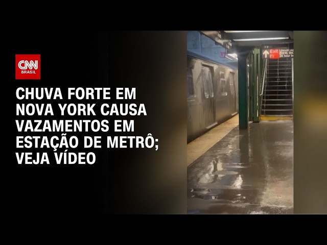 Vídeo: Chuva forte em Nova York causa vazamentos em estação de metrô | CNN BRASIL