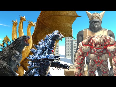 GODZILLA + KING GHIDORAH + MECHA GODZILLA (KIRYU) VS X5 PRIMATES + X5 INFERNALS - ARBS