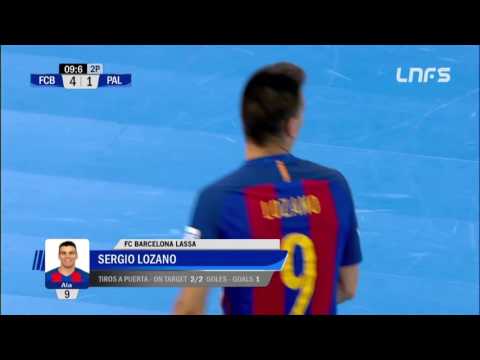 Gol Sergio Lozano (5-1) en FC Barcelona Lassa - Palma Futsal. 2º Cuartos Play Off