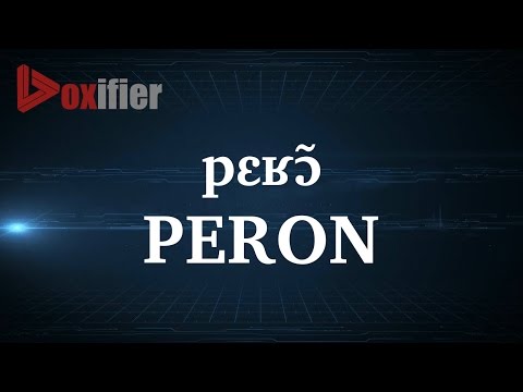 How to Pronunce Peron in French - Voxifier.com