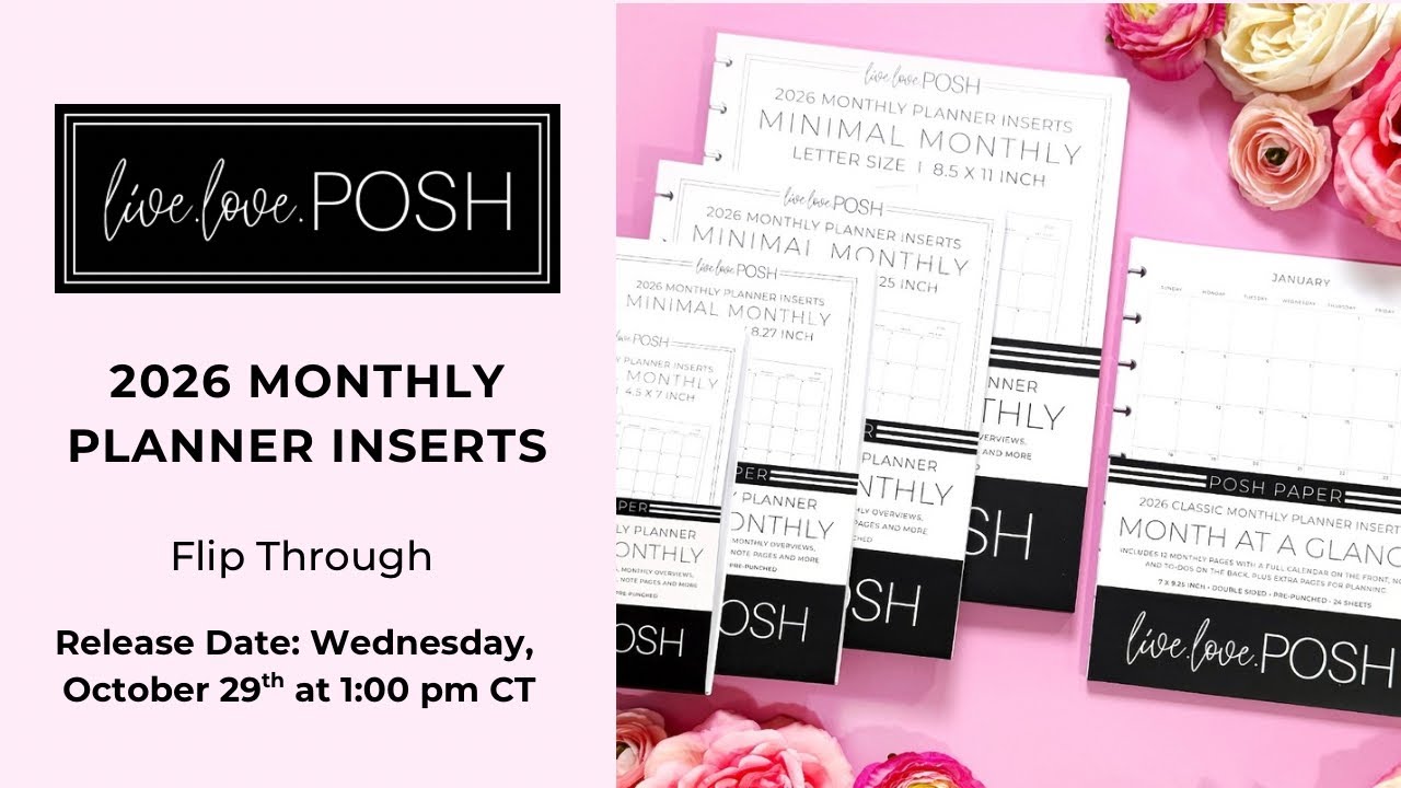 2026 MONTHLY PLANNER INSERTS FLIP THROUGH