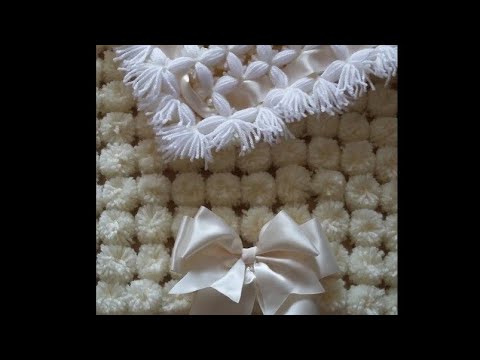 Pom Pom blanket. Beautiful made blankets. Pram stroller toppers