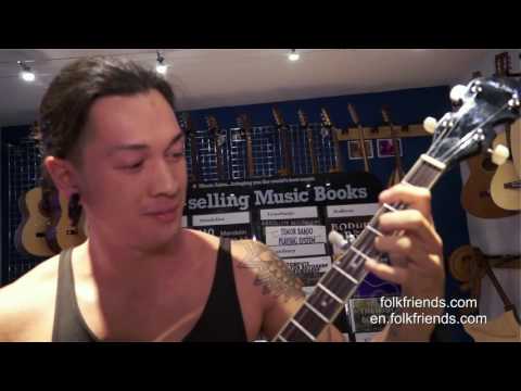 Satria playing "Cripple Creek" on the Folkfriends-5string-Banjo
