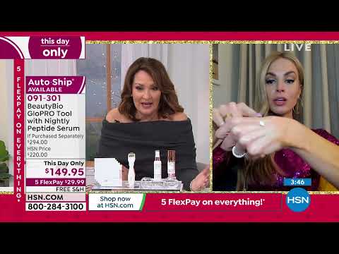 BeautyBio Metallic Rose Gold GloPRO Tool with Nightly Pe...