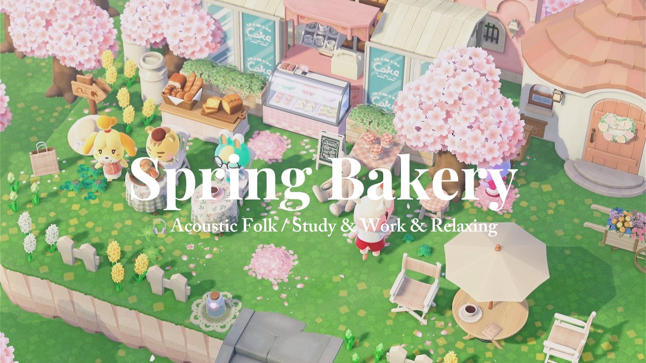 春の朝のベーカリーカフェ🌷｜ピクニック気分の可愛いアコースティックミュージック + 小鳥のさえずり（no AI）｜作業・勉強・朝用BGM ｜ あつ森 環境音ASMR