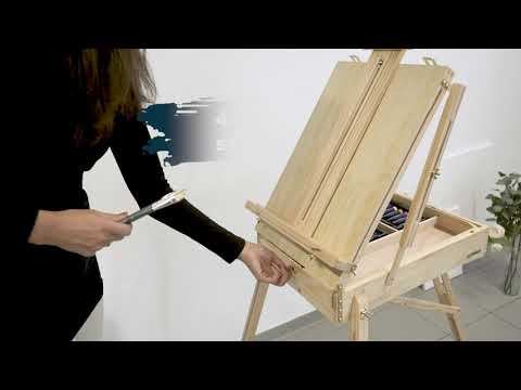 ARTINA Tischstaffelei Madrid - Holz-Staffelei Kofferstaffelei aus geöltem Kiefernholz