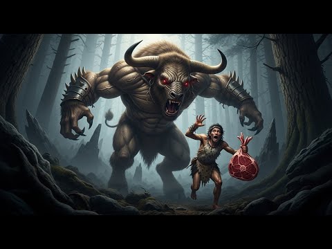 Life Million Years Ago | Early Human Provokes a Giant Minotaur After Stealing Food