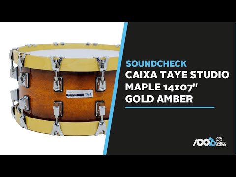 100% Batera Soundcheck - Caixa Taye Studio Maple 14x07" Gold Amber