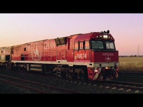 Ghan Locomotives NR74 & NR109 With Freight Train - PoathTV Australian Railways