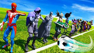 Super-heróis e Homem Aranha competem em um jogo de futebol e motos GTA V MODS!