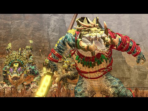 LIZARDMEN and DWARFS vs GREENSKINS and SKAVEN - Warhammer TotalWar cinematic battle