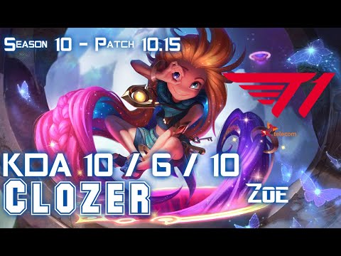 T1 Clozer ZOE vs JAYCE Mid - Patch 10.15 KR Ranked