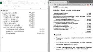 Accounts Receivable: Problems 1 to 3