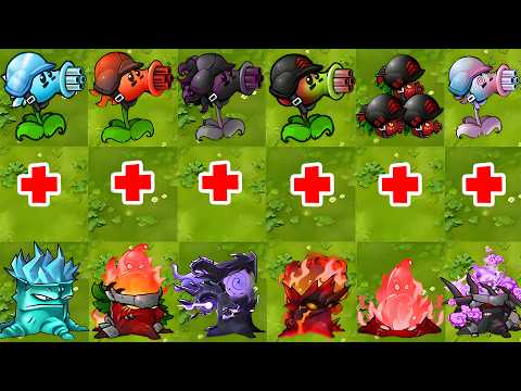 PVZ 1 Fusion 3.4 Challenge - Best Combo Peas + Torchwood VS 500 Random Zombies - Who Will Win?
