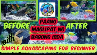 PAANO MAGLIPAT NG MGA BAGONG ISDA|PAANO ISET UP ANG AQUARIUM BAGO ILAGAY ANG ISDA|SIMPLE AQUASCAPING