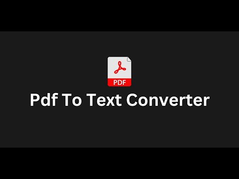 Pdf To Text Converter (TXT)