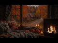 Autumn Rain For Relaxing Soul Rain Falling On Window Thunder Burning Fireplace For Peaceful Sleep