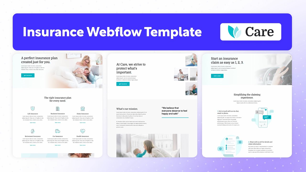 Insurance Website Template | Care - BRIX Templates